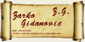 Žarko Gidanović vizit kartica